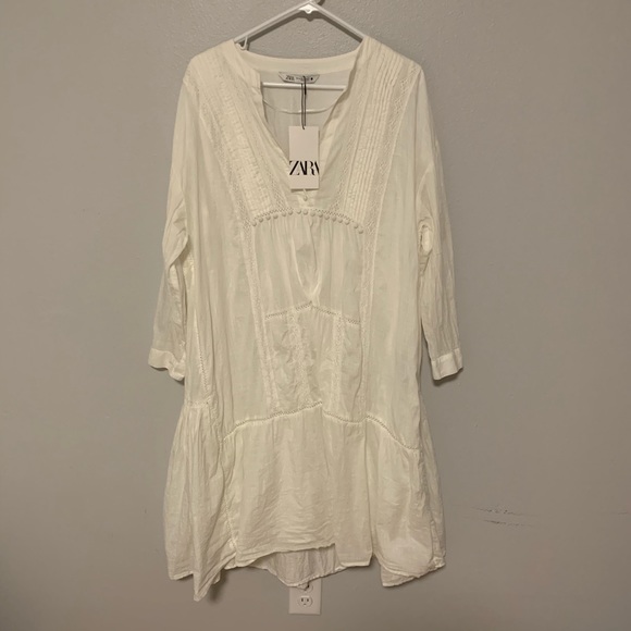 ZARA Embroidered Voluminous Dress - EUC - Size M - Picture 8 of 12